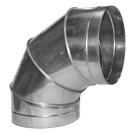 Отвод 90° Ø125 оцинк. сталь