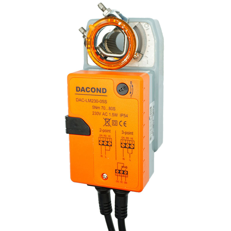 Электропривод DACOND DAC-LM24-02SM (2 Н·м, 24 В, 0–10 В, без пружины)