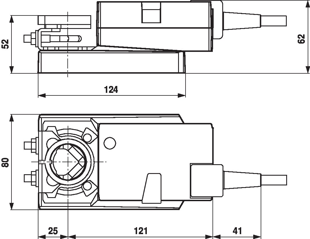 Габаритный чертёж Belimo NM24A-MOD